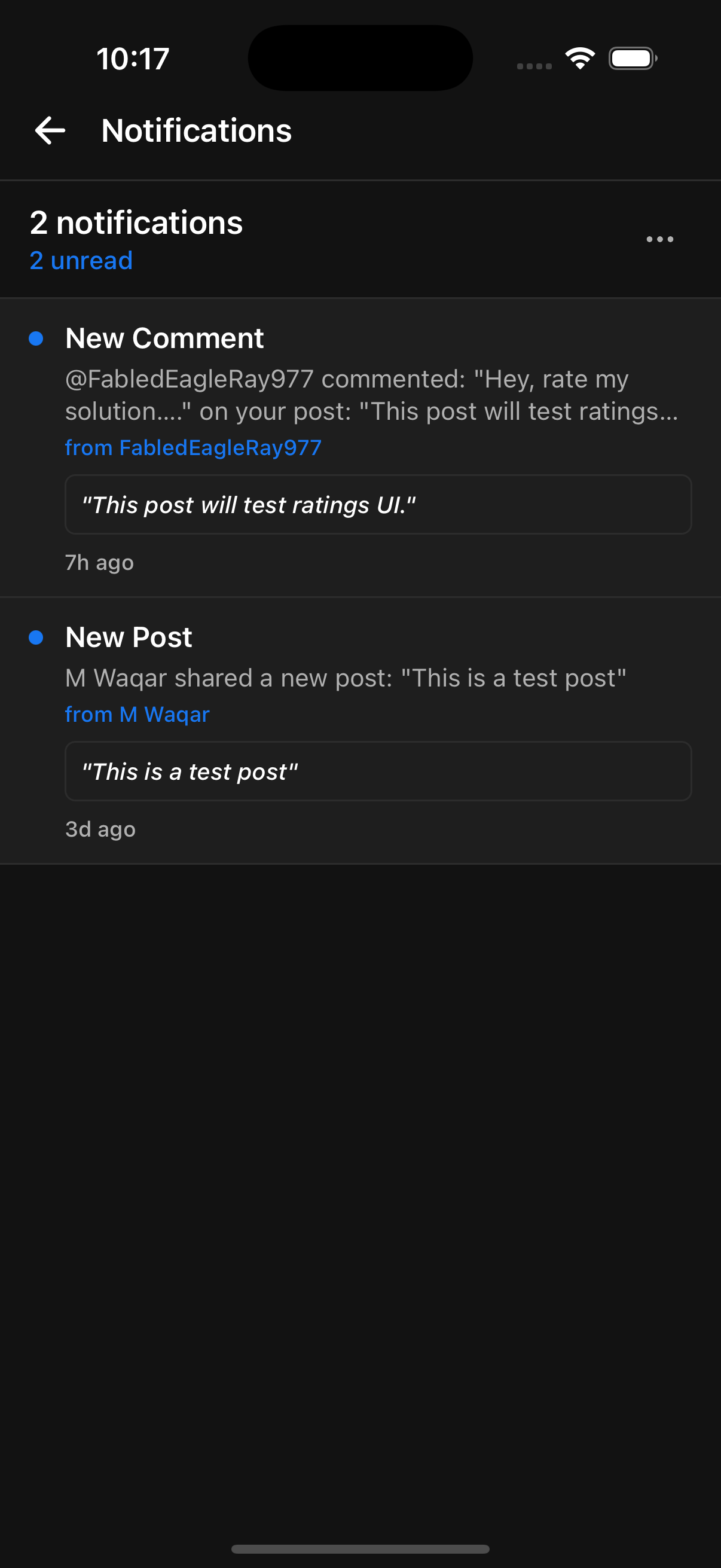 Notifications Screen