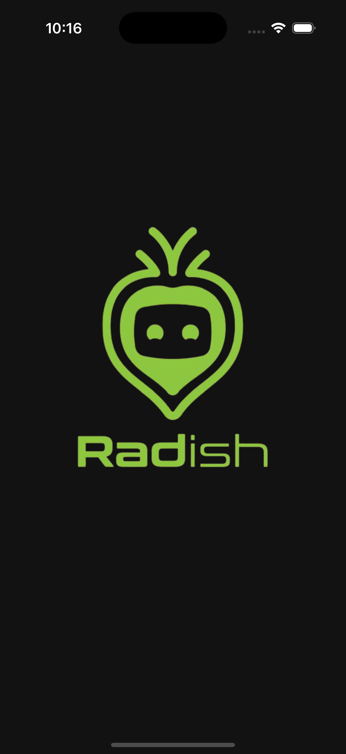 Radish App Splash Screen
